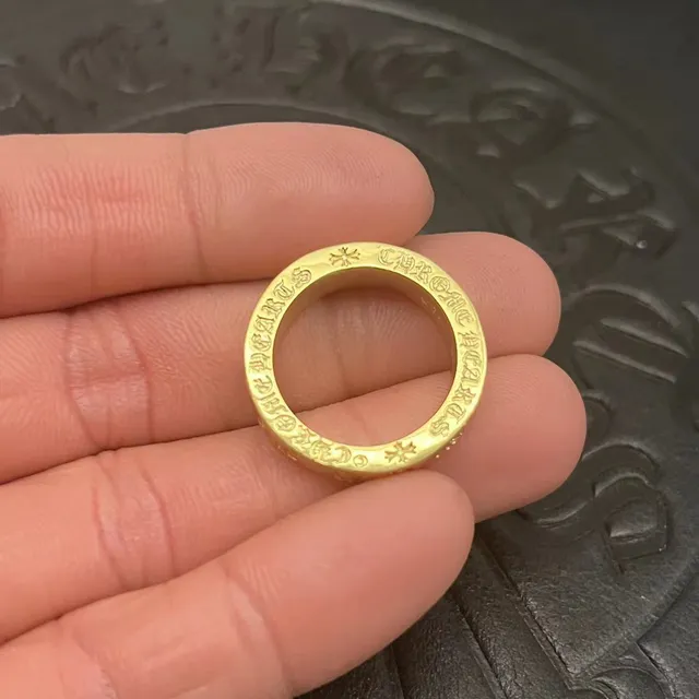 Chrome Hearts Script Band Ring Gold Tone Rings 4