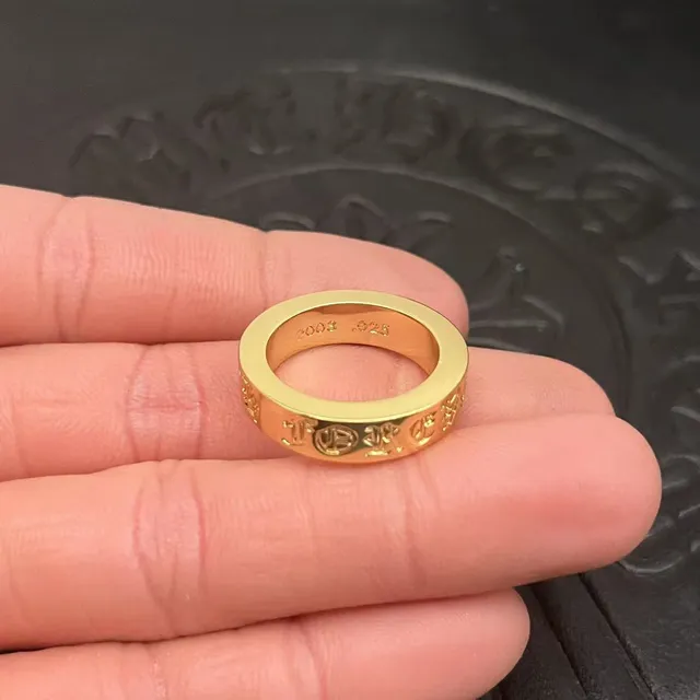 Chrome Hearts Script Band Ring Gold Tone Rings 5