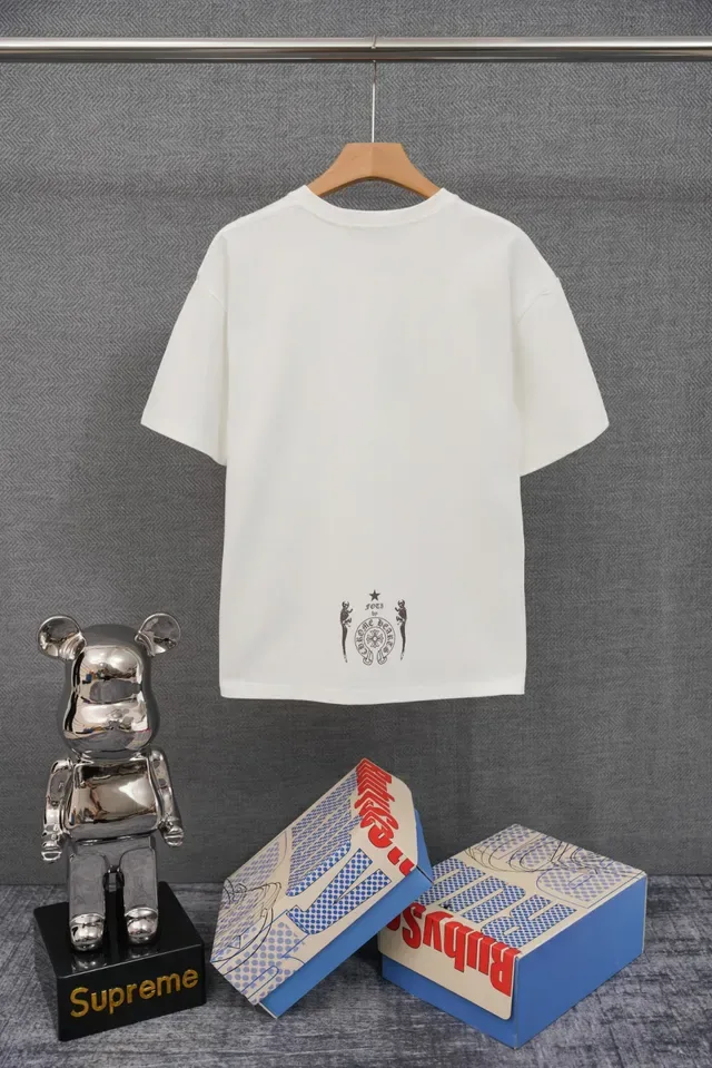 Chrome Hearts Skull and Bars Graphic Off-White T-Shirt 4