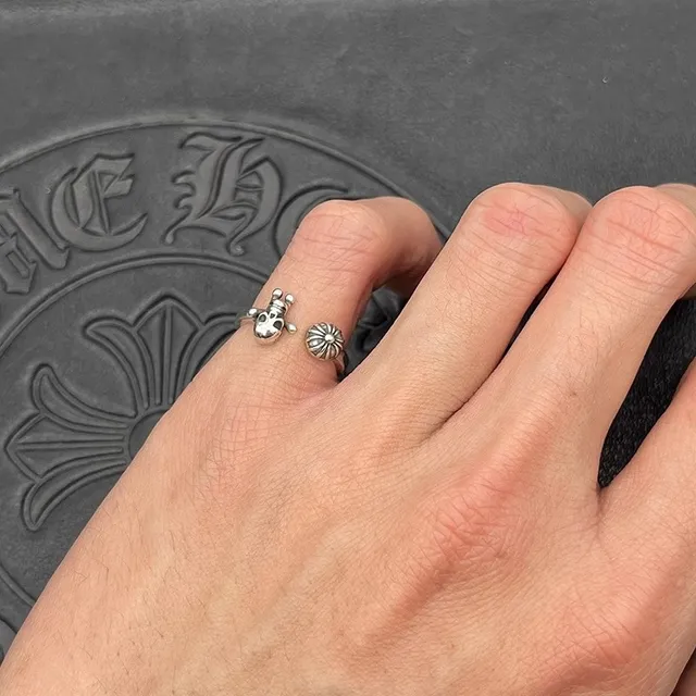 Chrome Hearts খুলি ও ওর্ব সিলভার Open-Shank তিন মাত্রিক চিত্র রিং 2