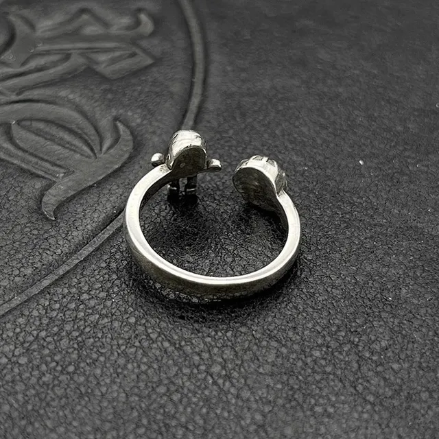 Chrome Hearts খুলি ও ওর্ব সিলভার Open-Shank তিন মাত্রিক চিত্র রিং 3