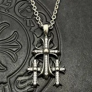 Chrome Hearts Triple Cross Pavé Silver-Tone collier 2