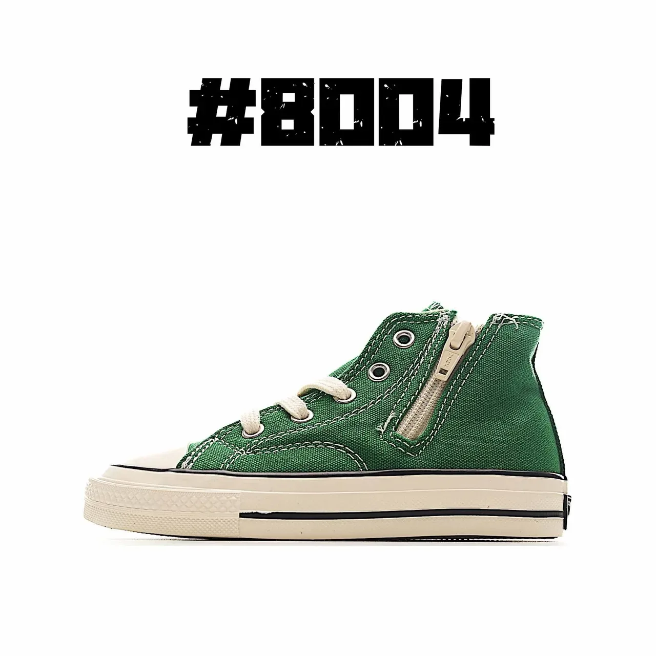 Converse أخضر بيج عالي الارتفاع قماش أسلوب حياة حذاء رياضي 7