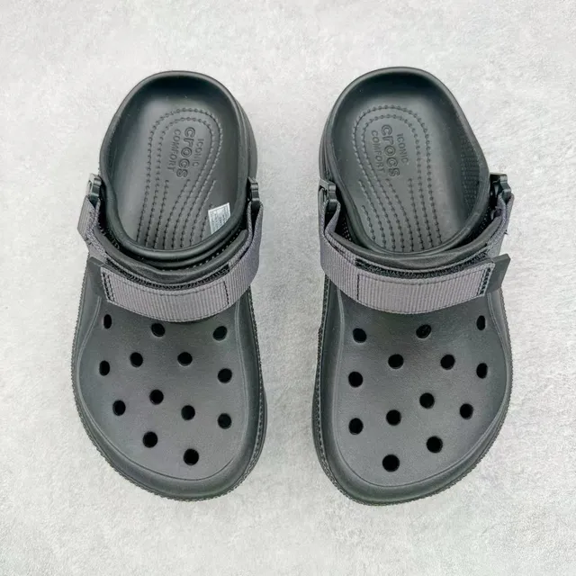 Crocs Echo Clog Black Platform Strap Clog 2