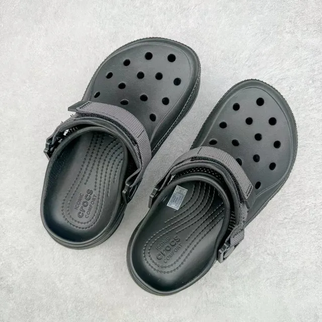 Crocs Echo Clog Black Platform Strap Clog 3