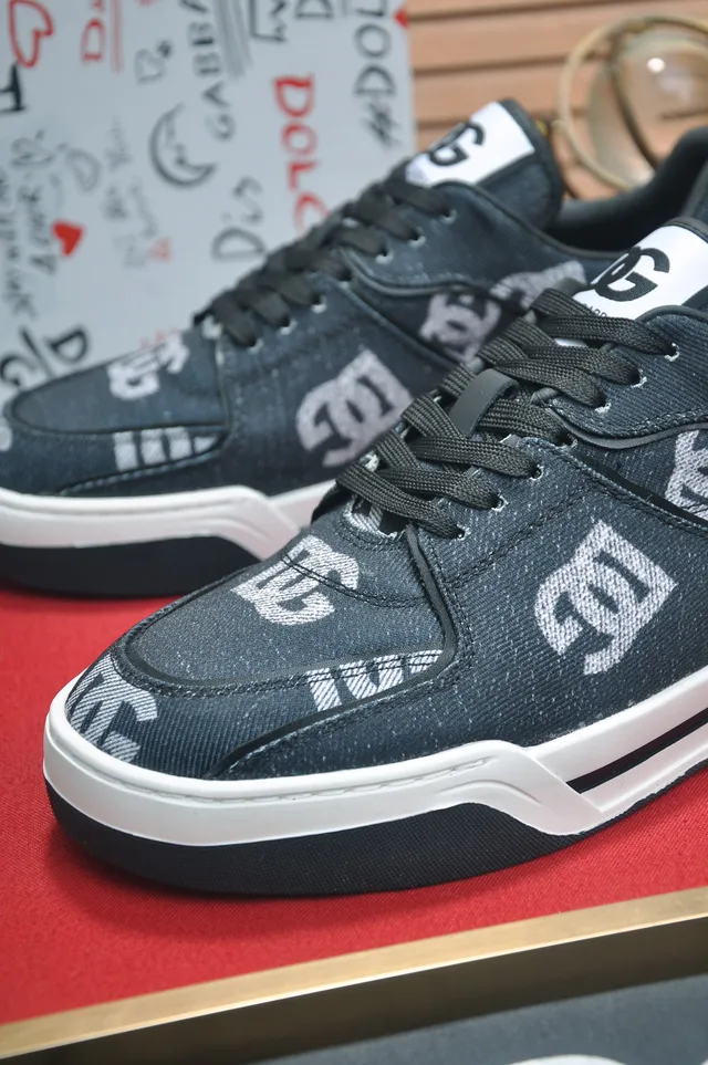 DC Shoes Black White Monogrammed Denim Upper Chunky Midsole Lifestyle Sneakers 3