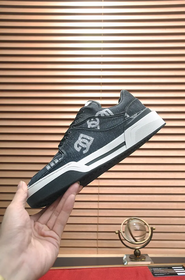 DC Shoes Black White Monogrammed Denim Upper Chunky Midsole Lifestyle Sneakers 6