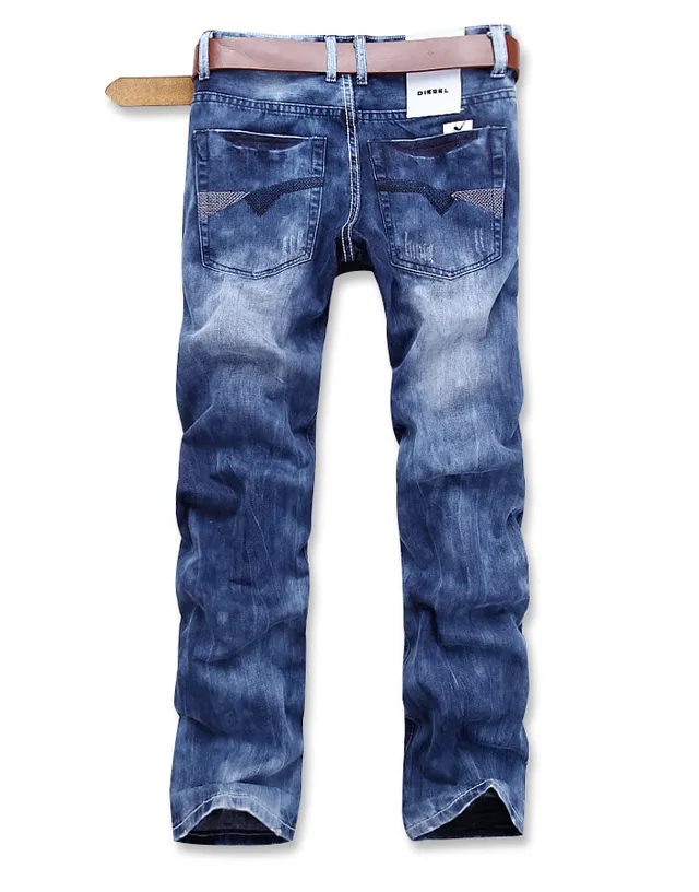 Jeans Diesel distressed lavagem média perna reta 12