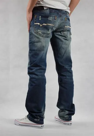 Diesel Distressed Slim-Straight Medium-Wash Blue Jeans 8