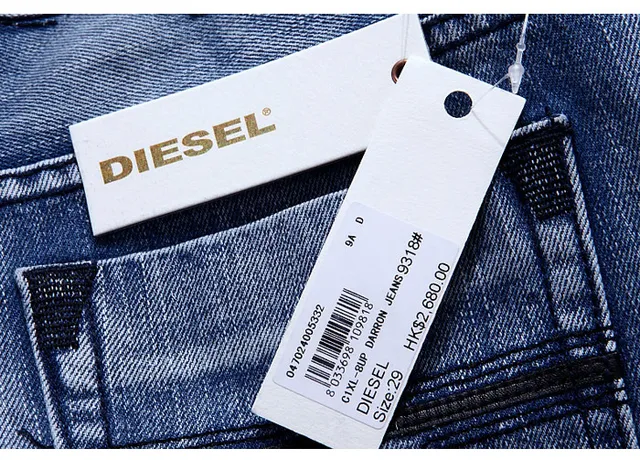 Diesel Jeans lavagem média desgastada perna reta 4