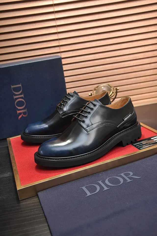 Christian Dior Black Cap-Toe Oxford Shoe 4