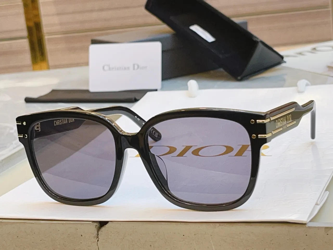 Christian Dior Rectangular Acetate Sunglasses 6