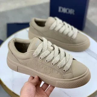 Dior B23 Beige Embossed Oblique Monogram Lifestyle Sneakers