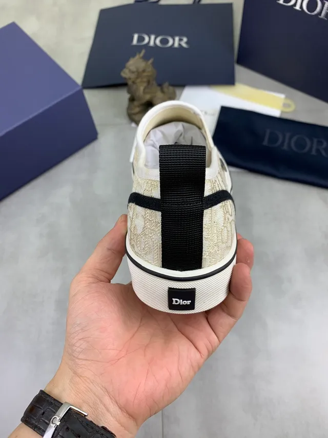 Dior B23 Beige Monogram Script Slip-On Lifestyle Sneakers 3
