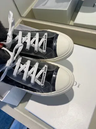 Dior B23 Black Fur-Trimmed High-Top Platform Lifestyle Sneakers 2