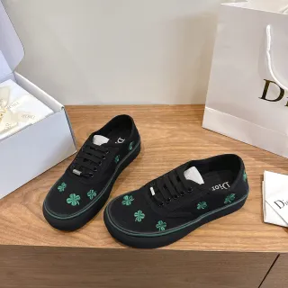 Dior B23 Embroidered Four-Leaf Clover Black Canvas Lifestyle Sneakers