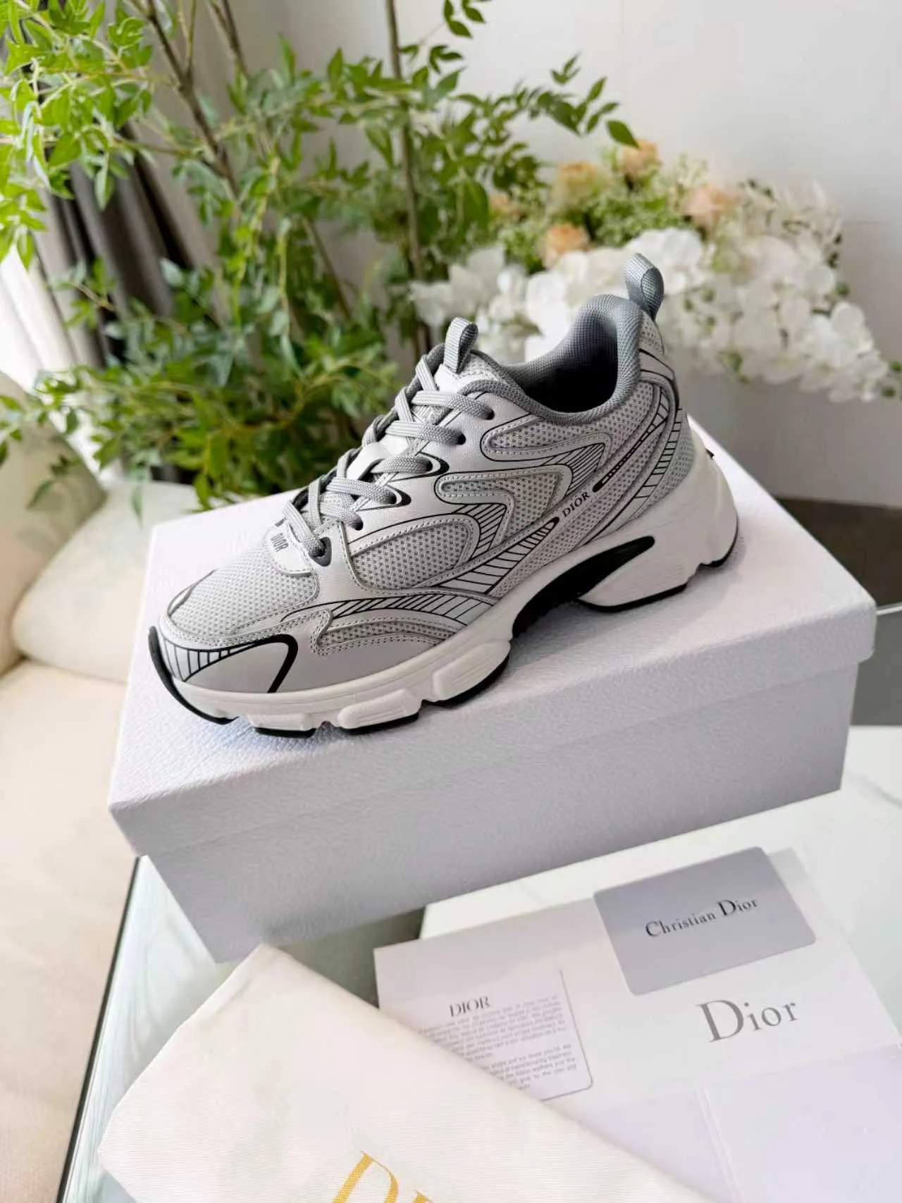 Dior B23 Gray and Black Chunky Sneakers 2