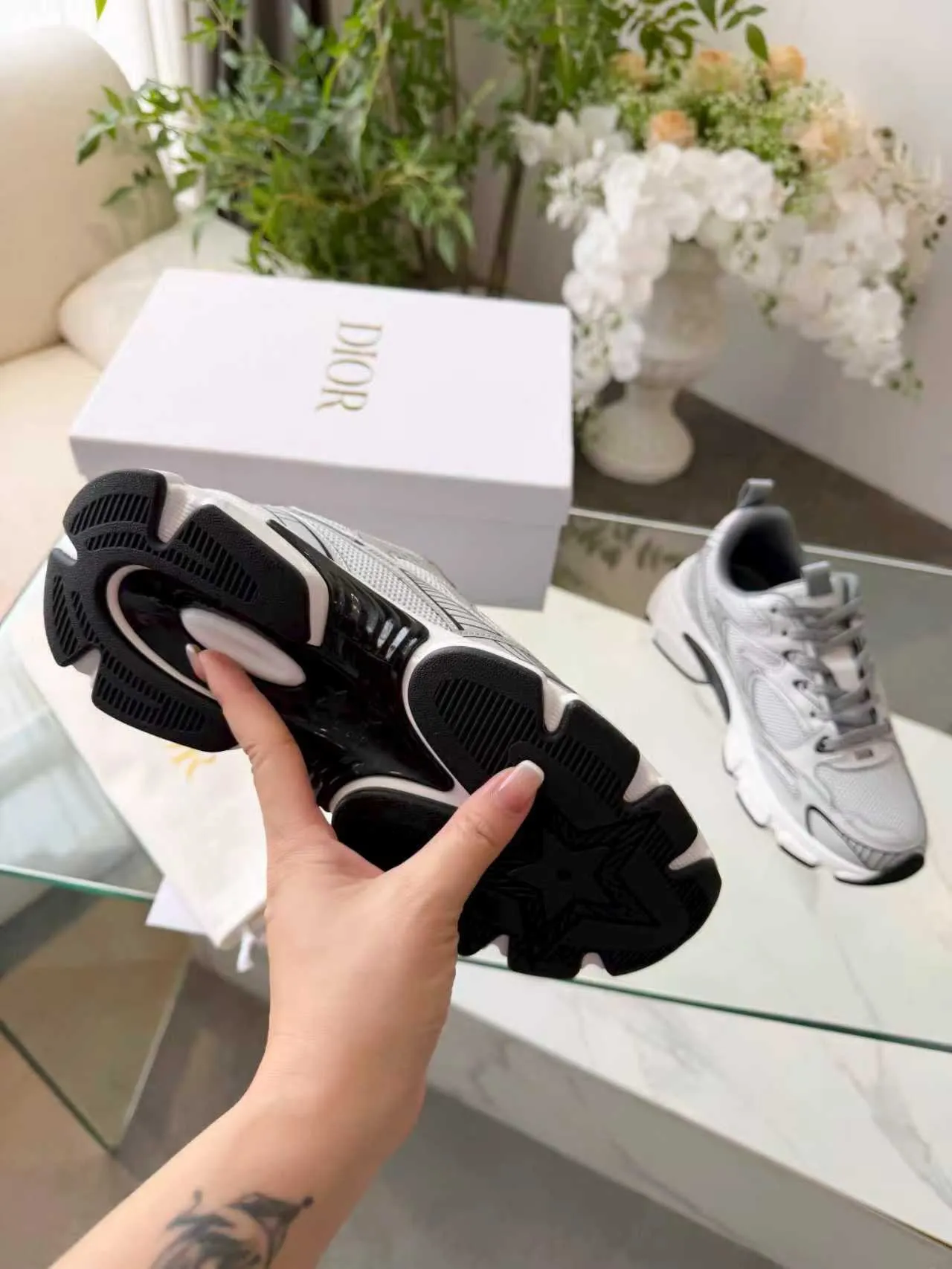 Dior B23 Gray and Black Chunky Sneakers 5