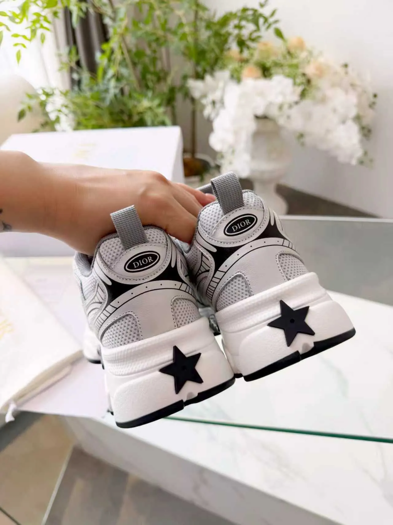 Dior B23 Gray and Black Chunky Sneakers 7
