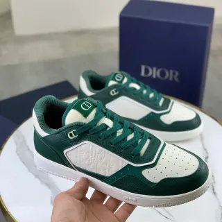 Dior B23 Green and White Leather Lifestyle Sneakers