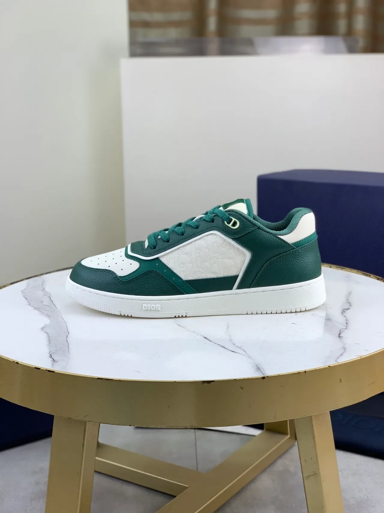 Dior B23 Sneakers Lifestyle Vert et Blanc en Cuir 5