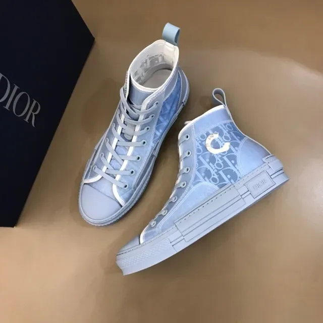 Dior B23 Light Blue Monogram High-Top Lifestyle Sneakers 2