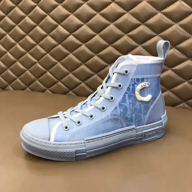 Dior B23 Light Blue Monogram High-Top Lifestyle Sneakers 3