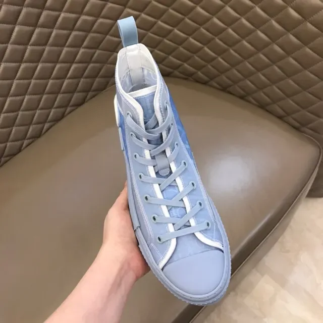 Dior B23 Light Blue Monogram High-Top Lifestyle Sneakers 5