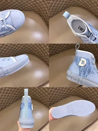 Dior B23 Light Blue Monogram High-Top Lifestyle Sneakers 7