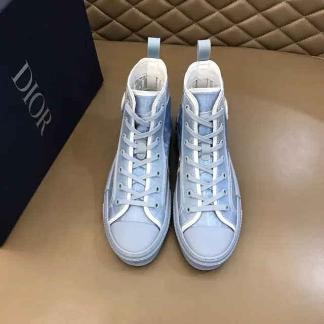 Dior B23 Light Blue Monogram High-Top Lifestyle Sneakers 8