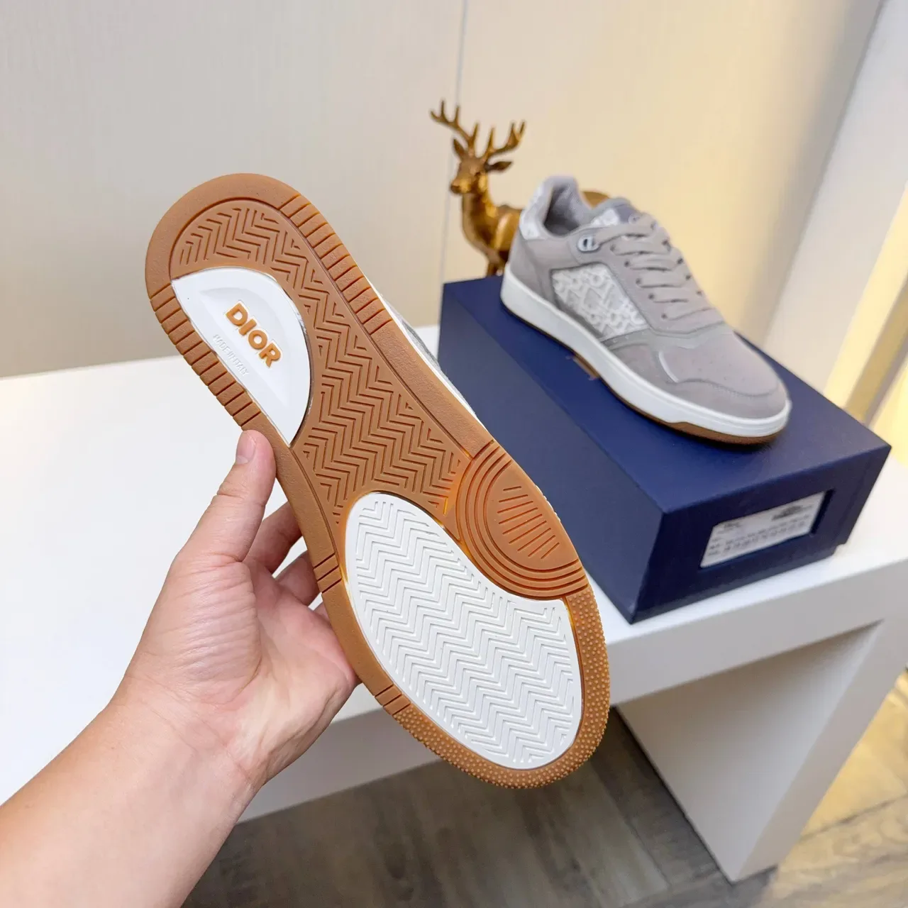 Dior B23 Monogram Gray Suede Lifestyle Sneakers 2