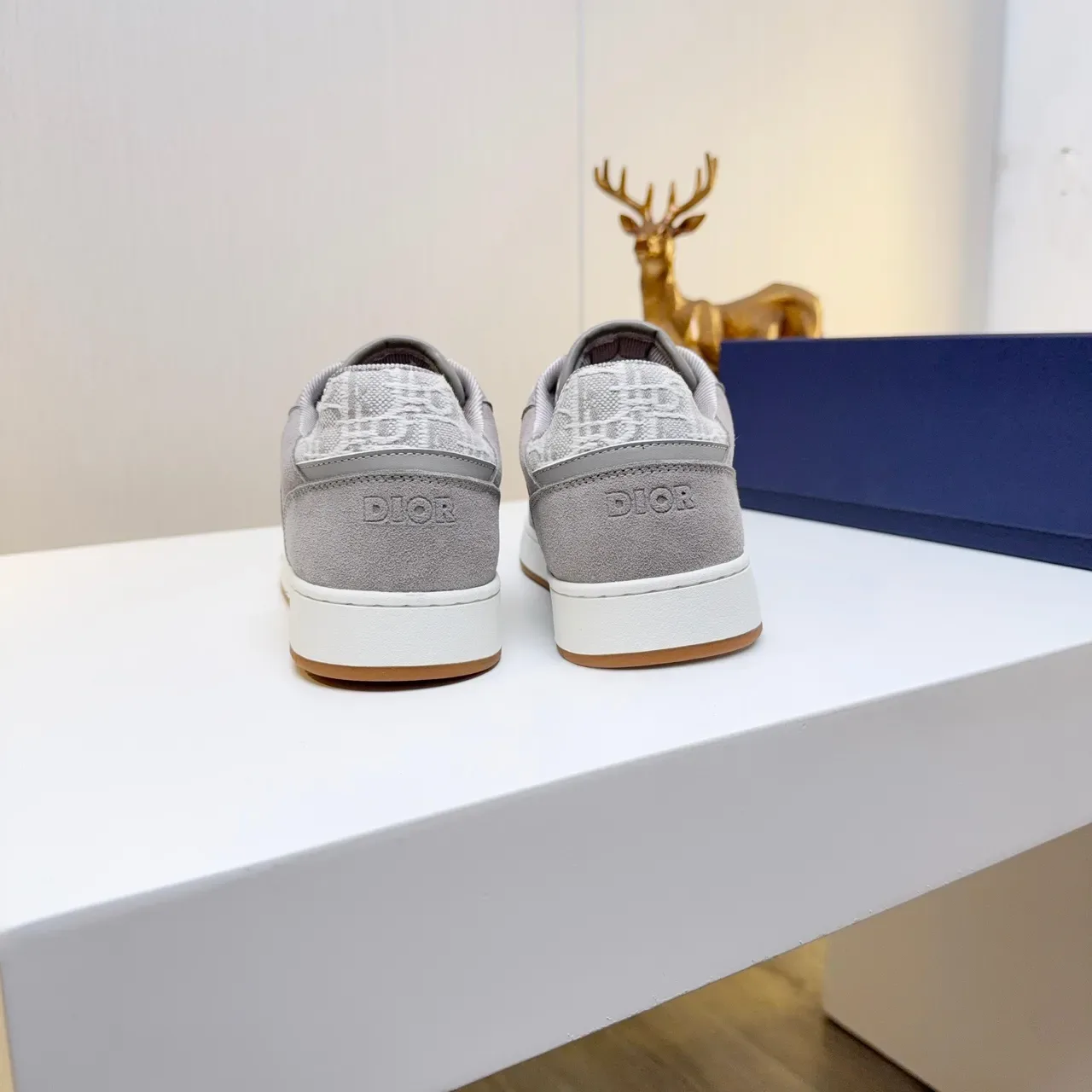 Dior B23 Monogram Gray Suede Lifestyle Sneakers 4