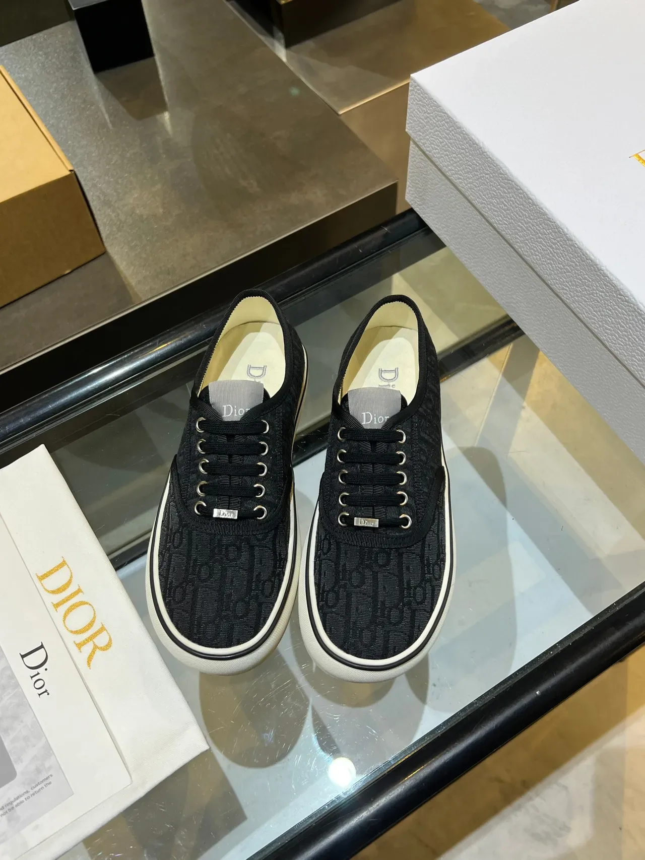 Dior B23 Monogram Jacquard Black and White Lifestyle Sneakers 2