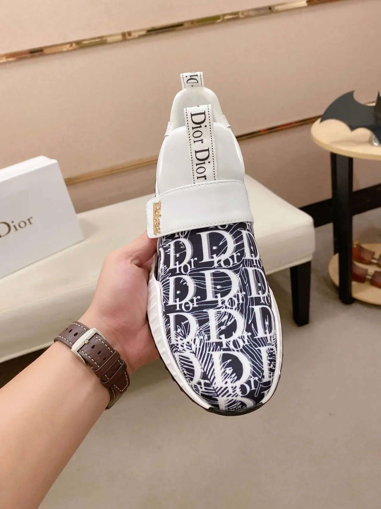 Dior B23 Monogram Print Slip-On Lifestyle Sneakers 3