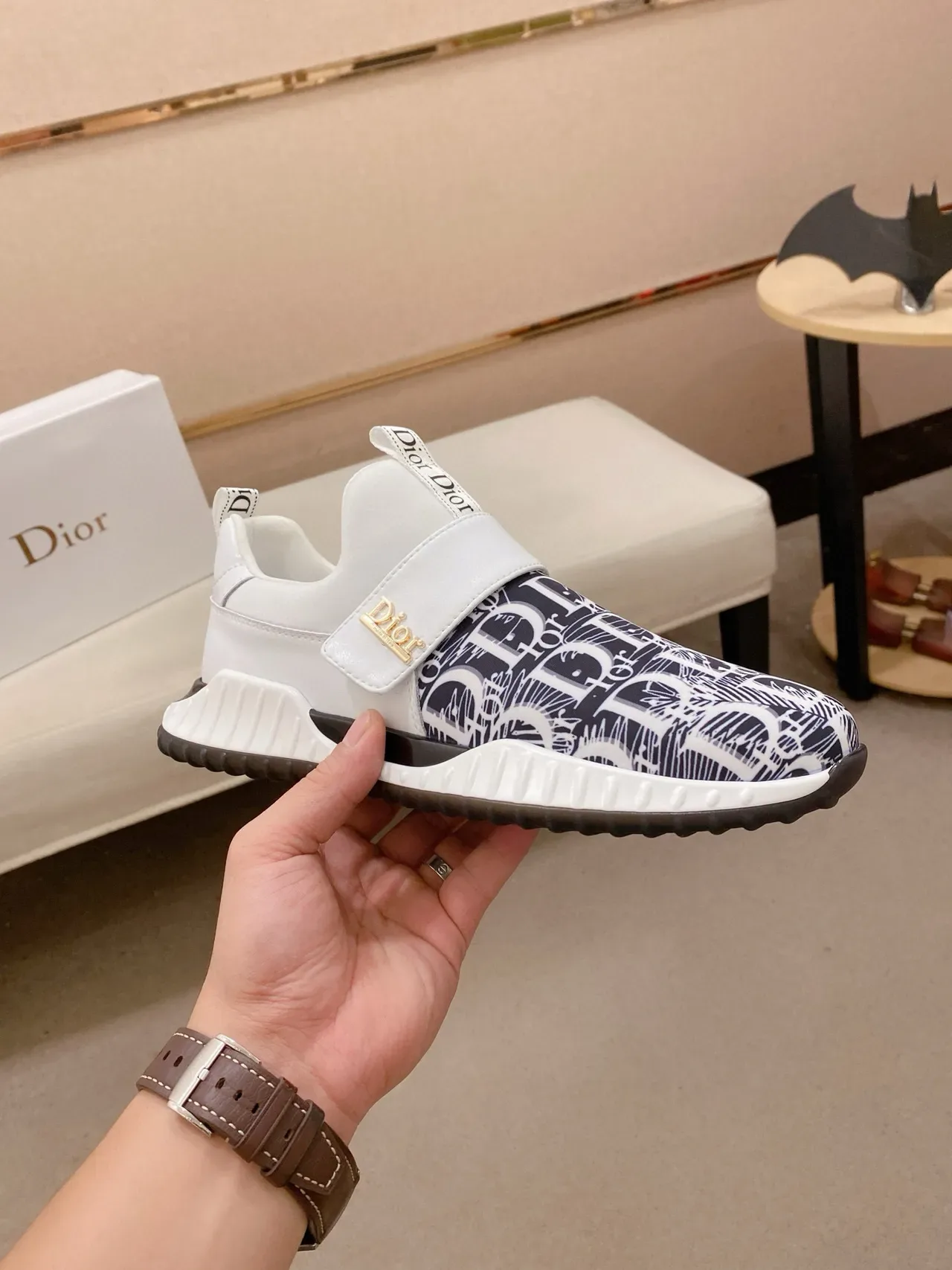 Dior B23 Monogram Print Slip-On Lifestyle Sneakers 5