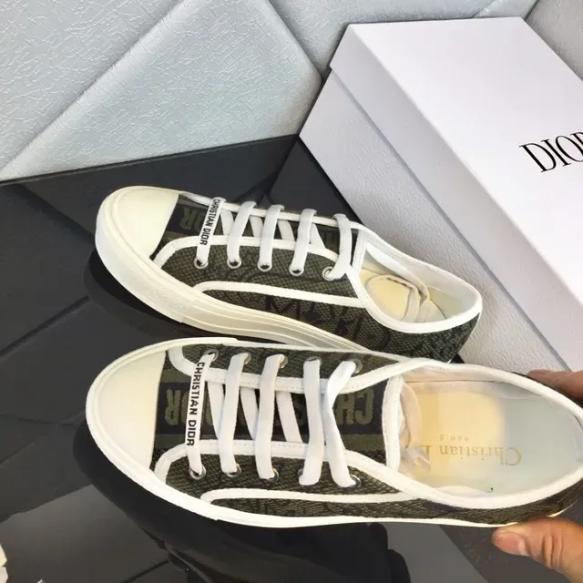 Dior B23 Monogrammed Canvas White Toe Cap Lifestyle Sneakers 5