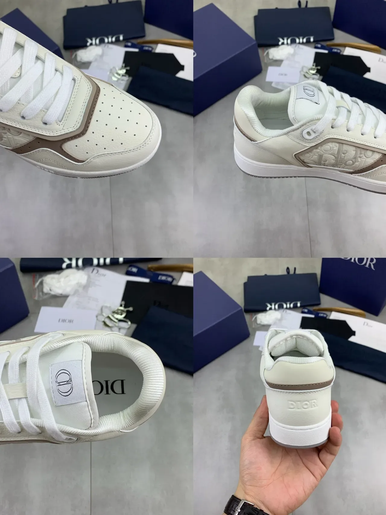 Dior B23 Off-White et Taupe Sneakers Lifestyle 2