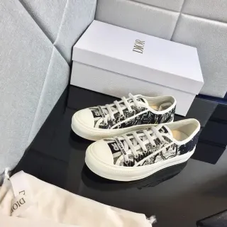 Dior B23 Printed Canvas White Platform Lifestyle Sneakers