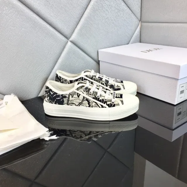 Dior B23 Printed Canvas White Platform Lifestyle Sneakers 6