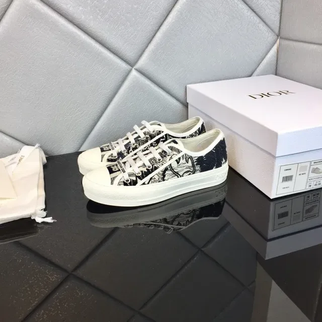 Dior B23 Printed Canvas White Platform Lifestyle Sneakers 7