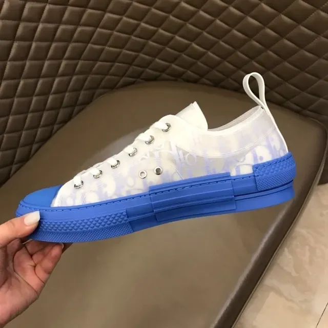Dior B23 Transparent Monogram Blue Lifestyle Sneakers 4
