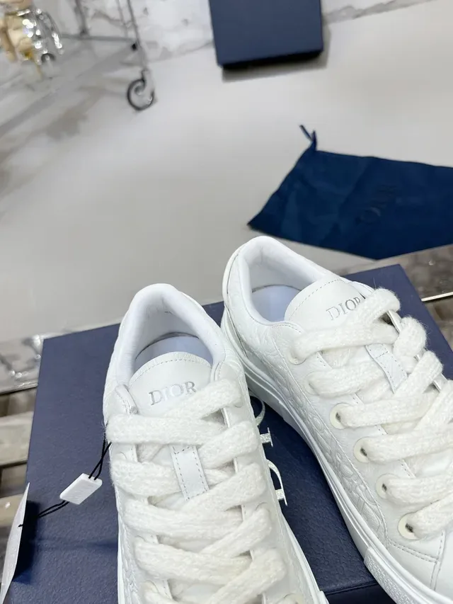 Dior B23 White Embossed Oblique Platform Lifestyle Sneakers 6