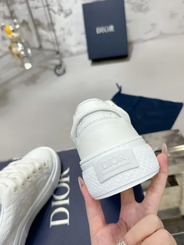 Dior B23 White Embossed Oblique Platform Lifestyle Sneakers 7