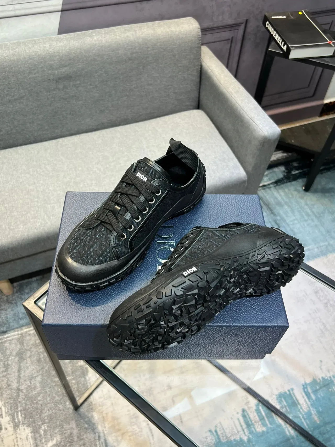 Dior B27 Monogram Jacquard Black Lifestyle Sneakers 2