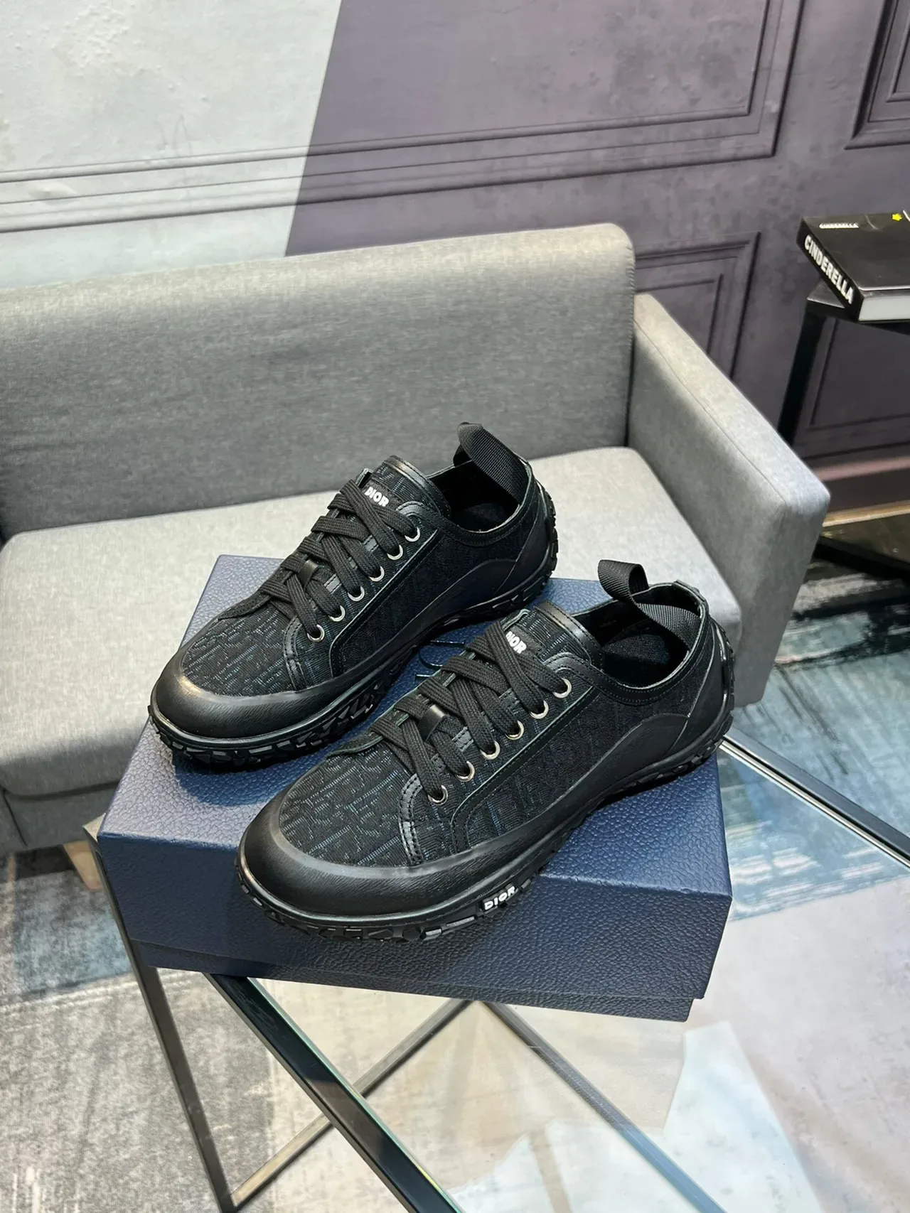 Dior B27 Monogram Jacquard Black Lifestyle Sneakers 4