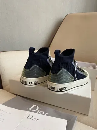 Dior B27 Navy Blue and Gray High-Top Lifestyle Sneakers 4
