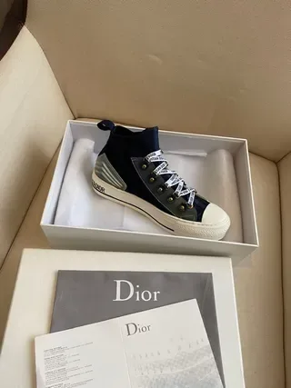 Dior B27 Navy Blue and Gray High-Top Lifestyle Sneakers 5