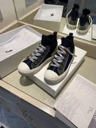 Dior B27 Navy Blue and Gray High-Top Lifestyle Sneakers 6