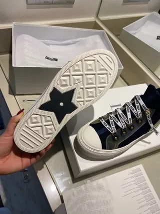 Dior B27 Navy Blue and Gray High-Top Lifestyle Sneakers 9