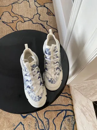 Dior B27 Toile Print White and Blue Chunky Sneakers 6